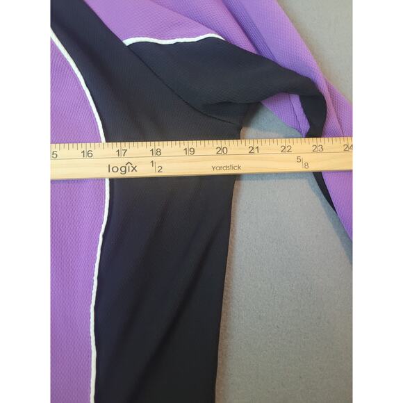 Women’s Purple Black Full Zip Hoodie Jacket L Retro Sporty Track GUC - Picture 6 of 8